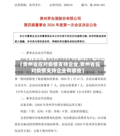 【贵州省应对疫情支持企业,贵州省应对疫情支持企业有哪些】-第1张图片