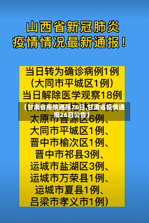 【甘肃省疫情通报26日,甘肃省疫情通报26日公告】-第1张图片