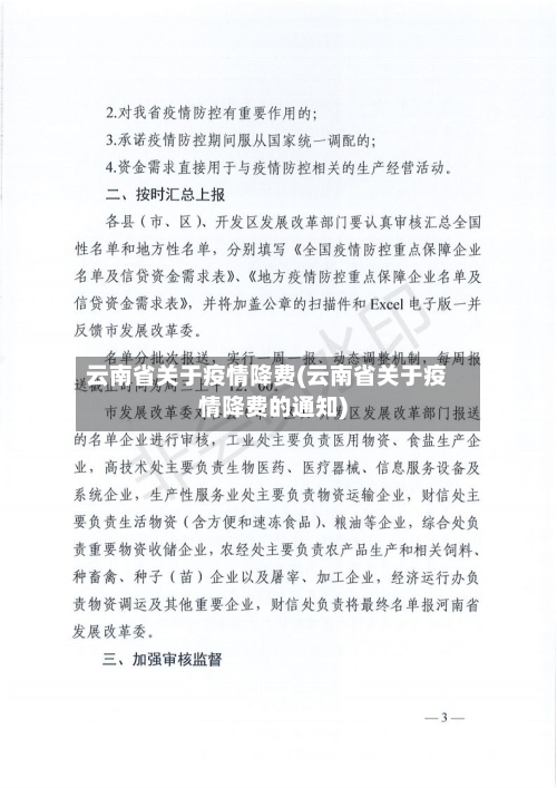 云南省关于疫情降费(云南省关于疫情降费的通知)-第3张图片