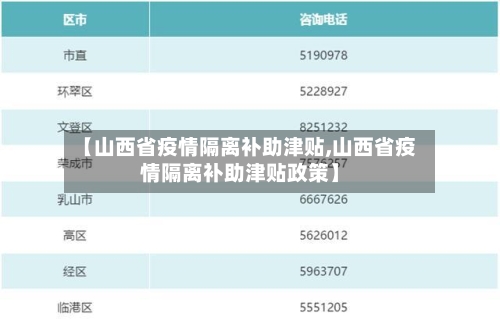 【山西省疫情隔离补助津贴,山西省疫情隔离补助津贴政策】-第2张图片