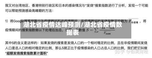 湖北省疫情达峰预测/湖北省疫情数据表-第1张图片