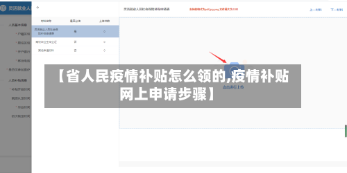 【省人民疫情补贴怎么领的,疫情补贴网上申请步骤】-第1张图片