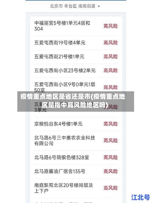 疫情重点地区是省还是市(疫情重点地区是指中高风险地区吗)-第1张图片