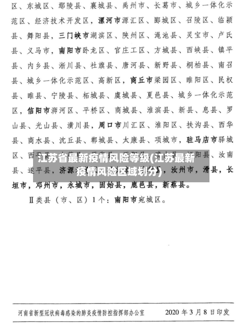 江苏省最新疫情风险等级(江苏最新疫情风险区域划分)-第2张图片