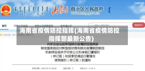 海南省疫情防控指挥(海南省疫情防控指挥部最新公告)-第2张图片