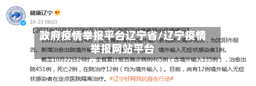 政府疫情举报平台辽宁省/辽宁疫情举报网站平台-第1张图片