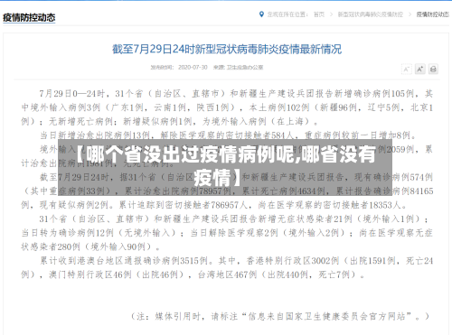 【哪个省没出过疫情病例呢,哪省没有疫情】-第1张图片