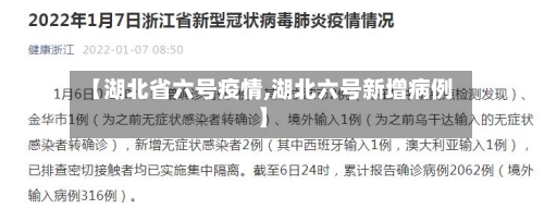 【湖北省六号疫情,湖北六号新增病例】-第2张图片