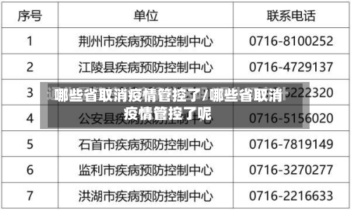 哪些省取消疫情管控了/哪些省取消疫情管控了呢-第2张图片