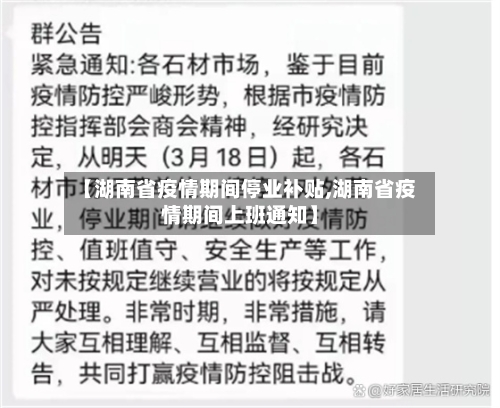 【湖南省疫情期间停业补贴,湖南省疫情期间上班通知】-第2张图片