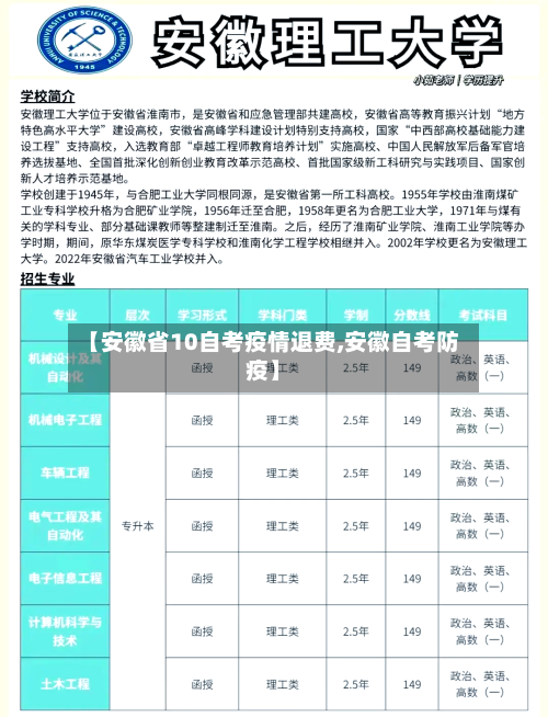 【安徽省10自考疫情退费,安徽自考防疫】-第1张图片