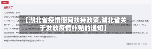 【湖北省疫情期间扶持政策,湖北省关于发放疫情补贴的通知】-第2张图片