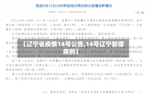 【辽宁省疫情14号公告,14号辽宁新增病例】-第1张图片