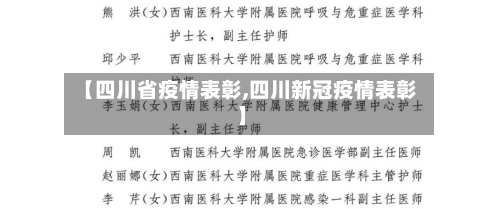 【四川省疫情表彰,四川新冠疫情表彰】-第2张图片