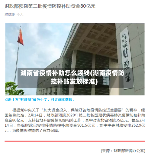 湖南省疫情补助怎么领钱(湖南疫情防控补贴发放标准)-第2张图片