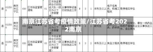 南京江苏省考疫情政策/江苏省考2022南京-第1张图片