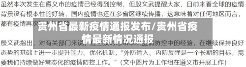 贵州省最新疫情通报发布/贵州省疫情最新情况通报-第3张图片