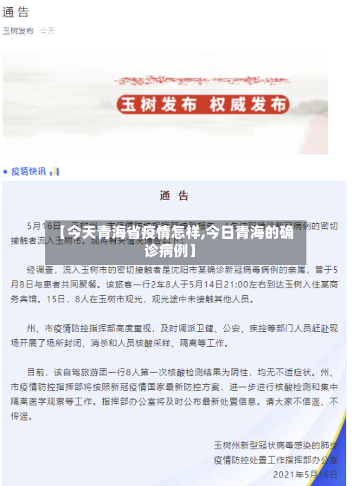 【今天青海省疫情怎样,今日青海的确诊病例】-第1张图片