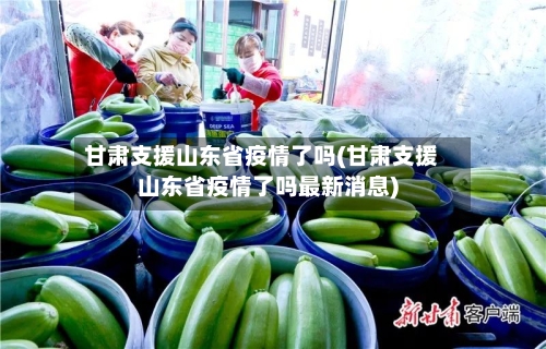 甘肃支援山东省疫情了吗(甘肃支援山东省疫情了吗最新消息)-第1张图片