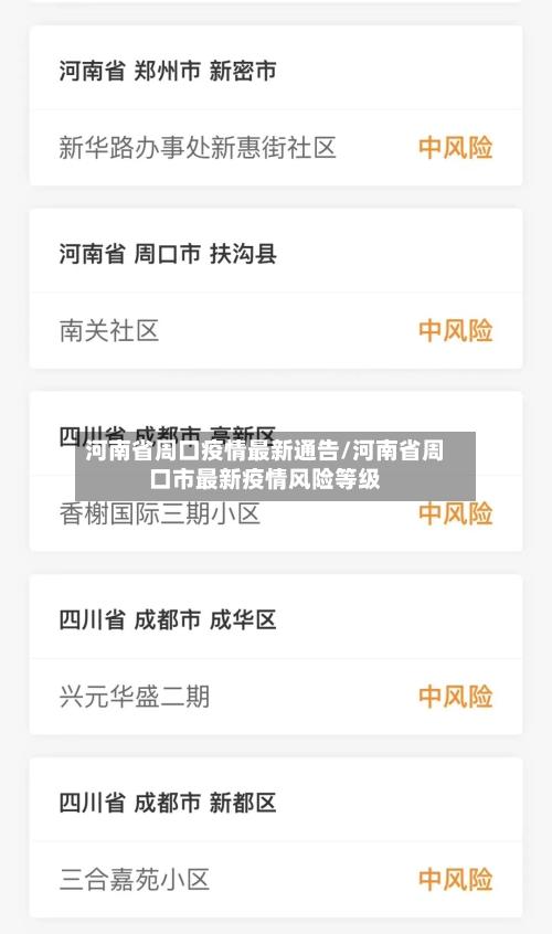 河南省周口疫情最新通告/河南省周口市最新疫情风险等级-第1张图片