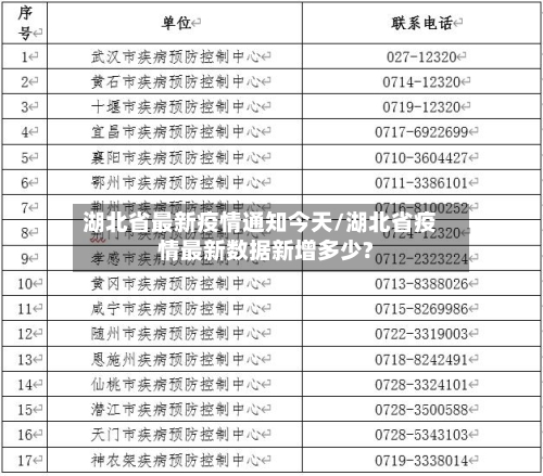 湖北省最新疫情通知今天/湖北省疫情最新数据新增多少?-第1张图片