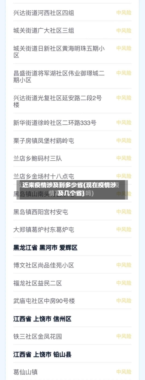 近来疫情涉及到多少省(现在疫情涉及几个省)-第2张图片