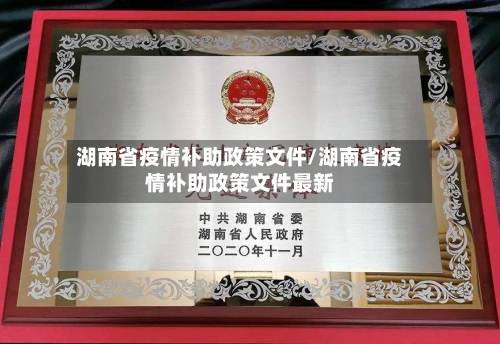 湖南省疫情补助政策文件/湖南省疫情补助政策文件最新-第1张图片