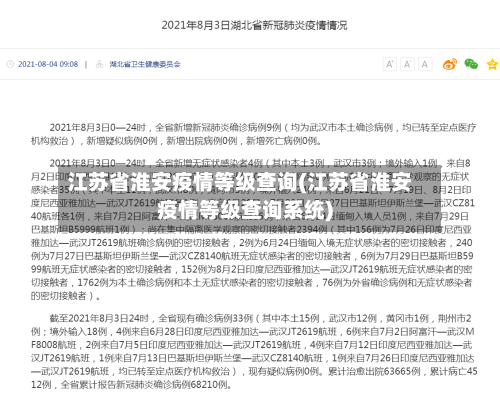 江苏省淮安疫情等级查询(江苏省淮安疫情等级查询系统)-第1张图片