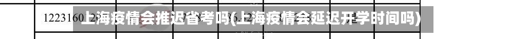 上海疫情会推迟省考吗(上海疫情会延迟开学时间吗)-第1张图片