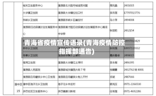 青海省疫情宣传语录(青海疫情防控指挥部通告)-第2张图片