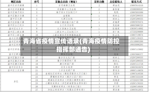 青海省疫情宣传语录(青海疫情防控指挥部通告)-第1张图片