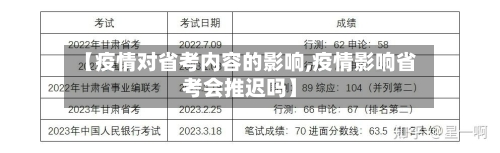 【疫情对省考内容的影响,疫情影响省考会推迟吗】-第1张图片