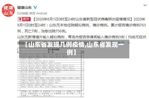 【山东省发现几例疫情,山东省发现一例】-第2张图片