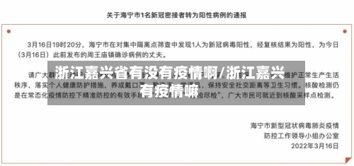 浙江嘉兴省有没有疫情啊/浙江嘉兴有疫情嘛-第3张图片
