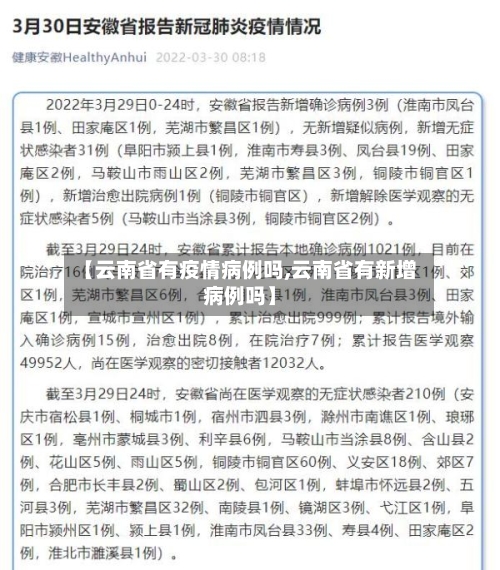 【云南省有疫情病例吗,云南省有新增病例吗】-第2张图片