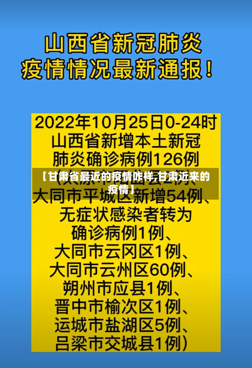 【甘肃省最近的疫情咋样,甘肃近来的疫情】-第1张图片
