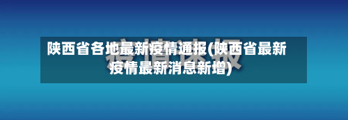 陕西省各地最新疫情通报(陕西省最新疫情最新消息新增)-第2张图片