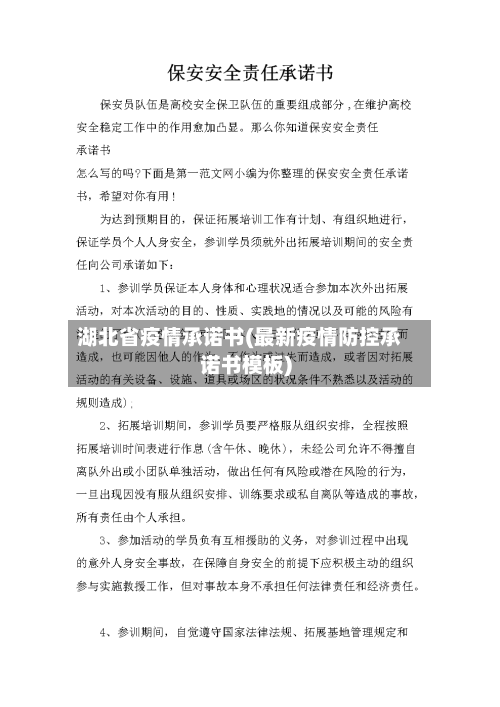 湖北省疫情承诺书(最新疫情防控承诺书模板)-第2张图片