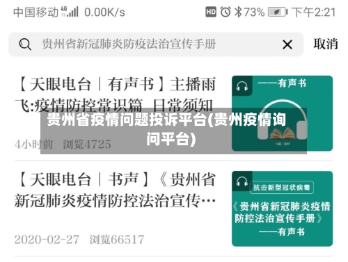 贵州省疫情问题投诉平台(贵州疫情询问平台)-第2张图片