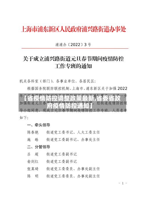 【省疫情防控调整政策最新,省委省政府疫情防控通知】-第1张图片