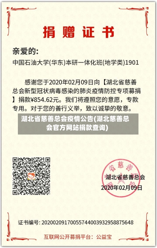 湖北省慈善总会疫情公告(湖北慈善总会官方网站捐款查询)-第1张图片