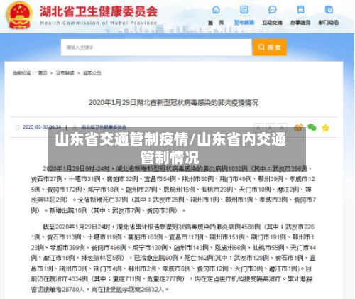 山东省交通管制疫情/山东省内交通管制情况-第3张图片