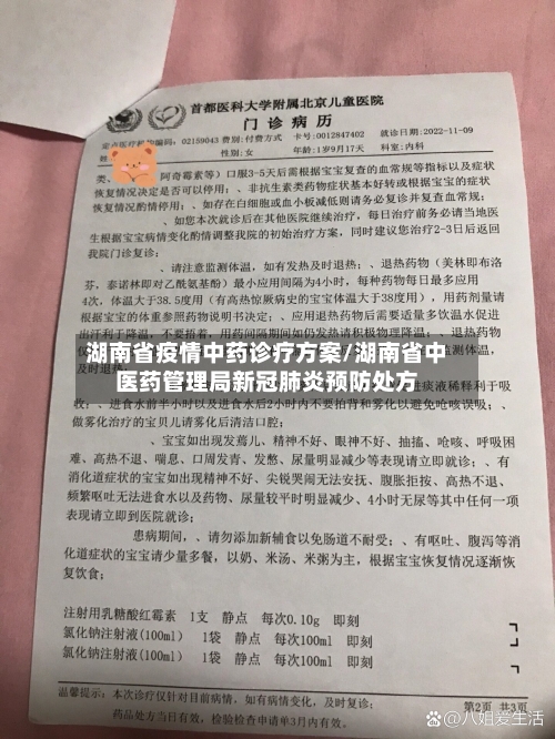 湖南省疫情中药诊疗方案/湖南省中医药管理局新冠肺炎预防处方-第1张图片