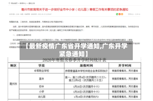 【最新疫情广东省开学通知,广东开学紧急通知】-第2张图片