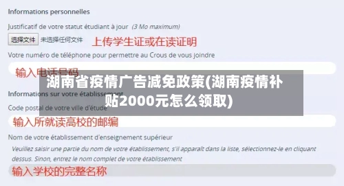 湖南省疫情广告减免政策(湖南疫情补贴2000元怎么领取)-第1张图片