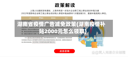 湖南省疫情广告减免政策(湖南疫情补贴2000元怎么领取)-第2张图片