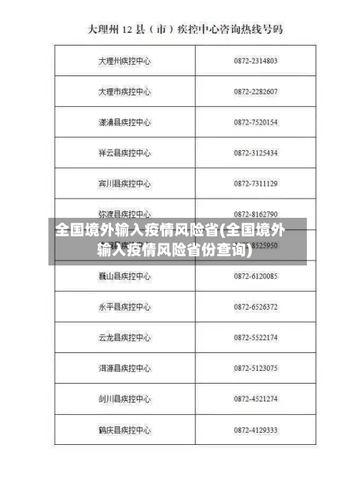 全国境外输入疫情风险省(全国境外输入疫情风险省份查询)-第2张图片