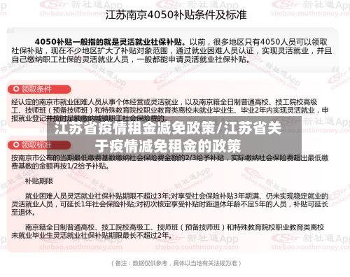 江苏省疫情租金减免政策/江苏省关于疫情减免租金的政策-第1张图片