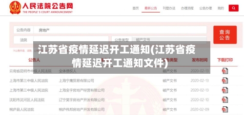 江苏省疫情延迟开工通知(江苏省疫情延迟开工通知文件)-第1张图片