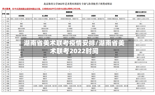湖南省美术联考疫情安排/湖南省美术联考2022时间-第1张图片